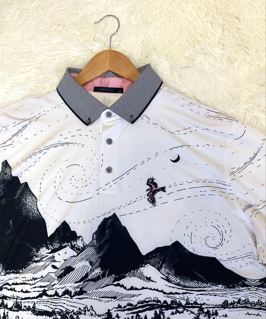 超美品　グレイソン　ポロシャツ　ゴルフ　ウェア　XL オオカミ　101