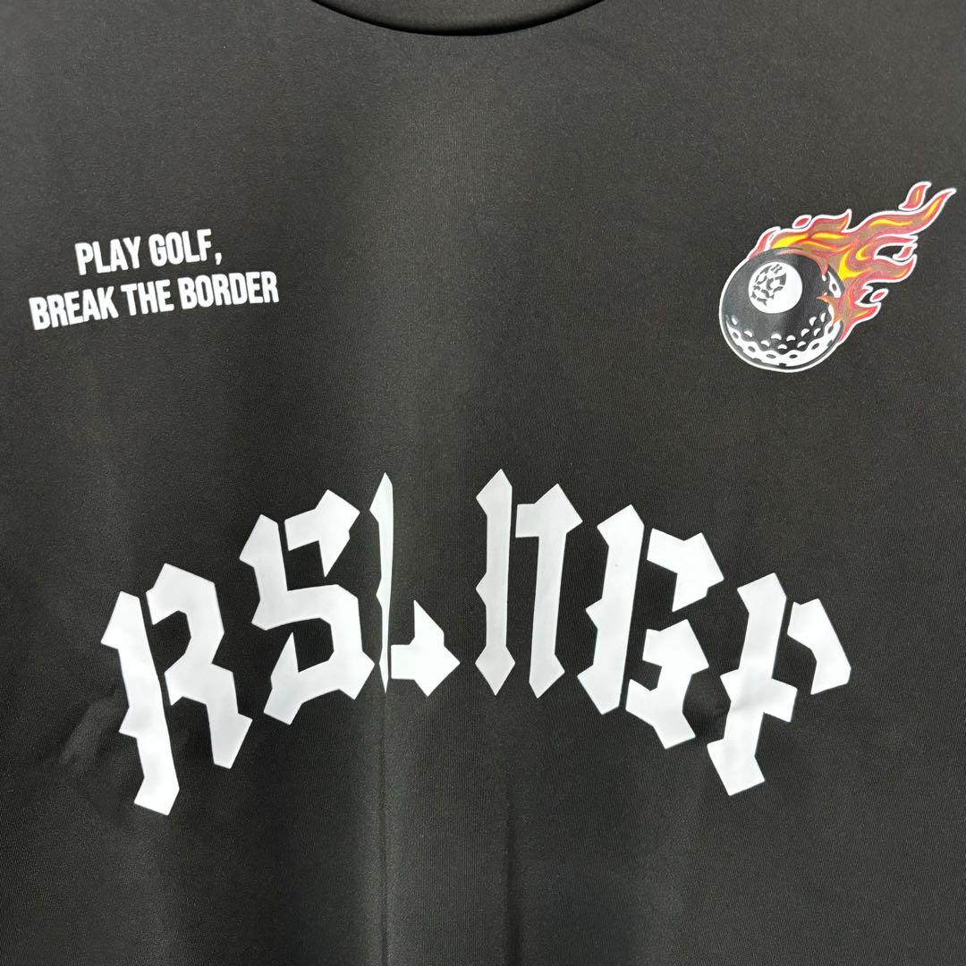 ラッセルノ ゴルフ フロント ビッグ ロゴ LS モックネック ブラック XL