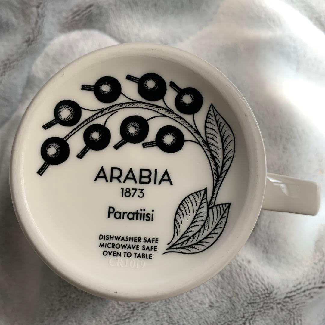 ARABIA　パラティッシ マグカップ プレート 21cm ブラック