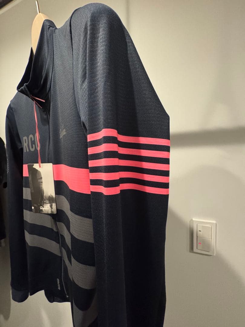 Rapha RCC ロングスリーブジャージ S ネイビー/ピンク