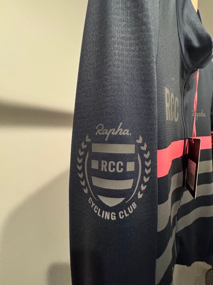 Rapha RCC ロングスリーブジャージ S ネイビー/ピンク