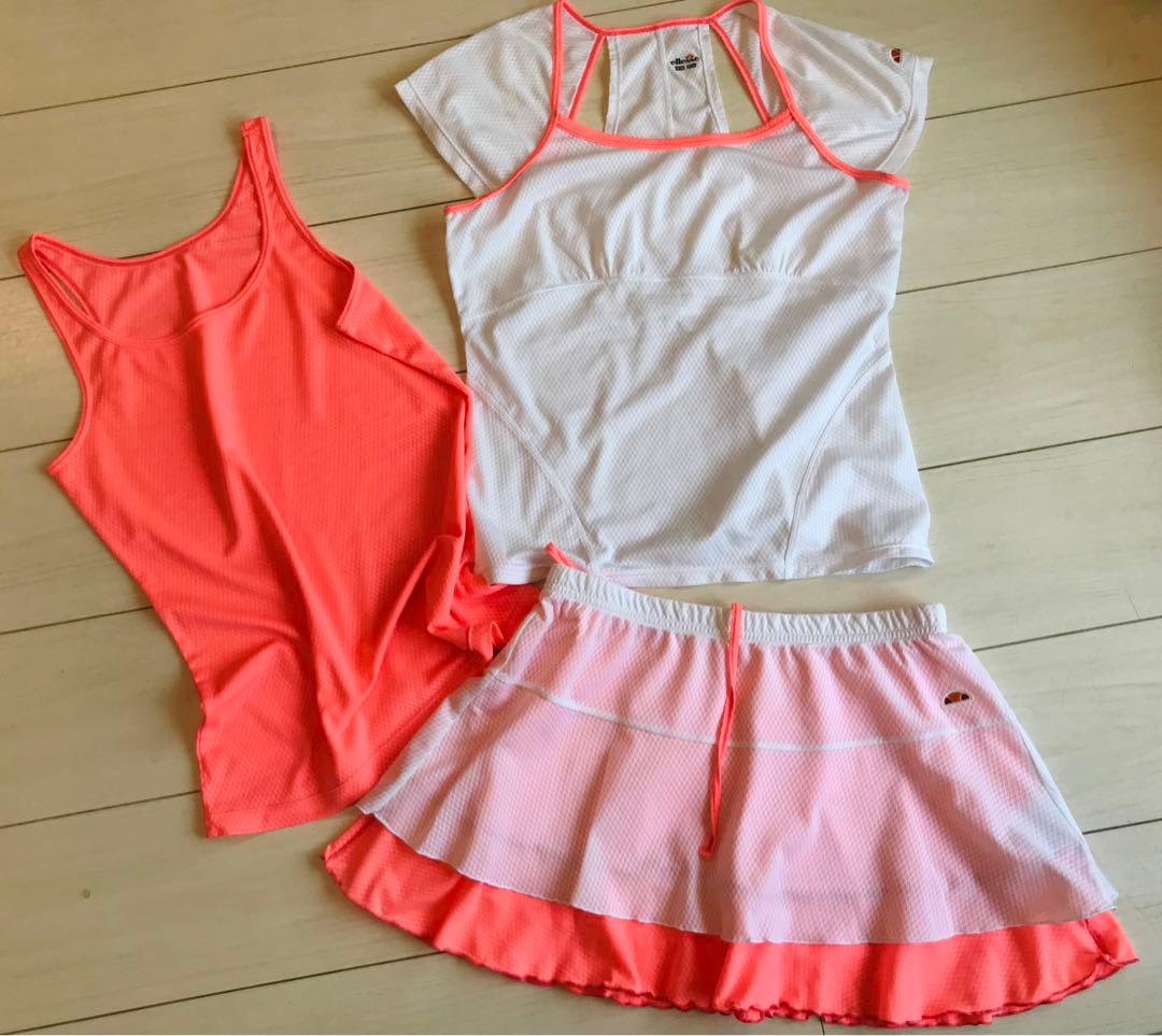 美品＊ellesseエレッセ＊2wayリバーシブルスコート トップス2着セット