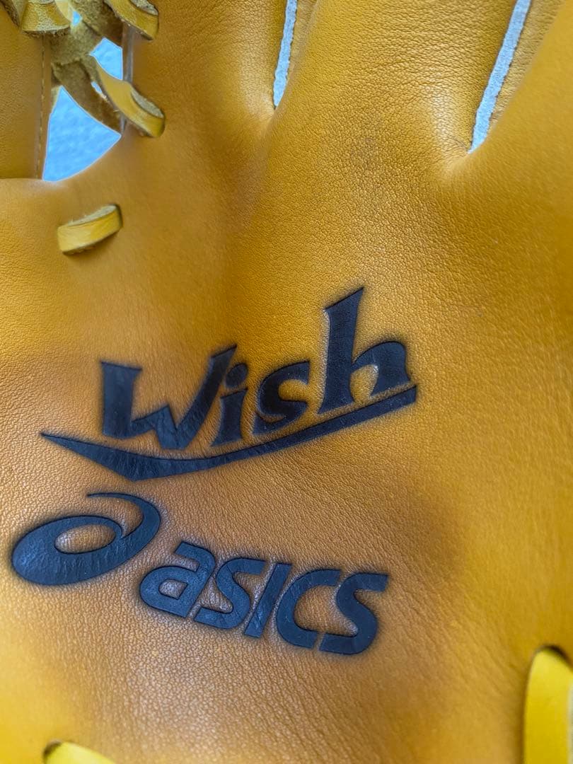 asics Wish 少年軟式　外野手グローブ イエロー