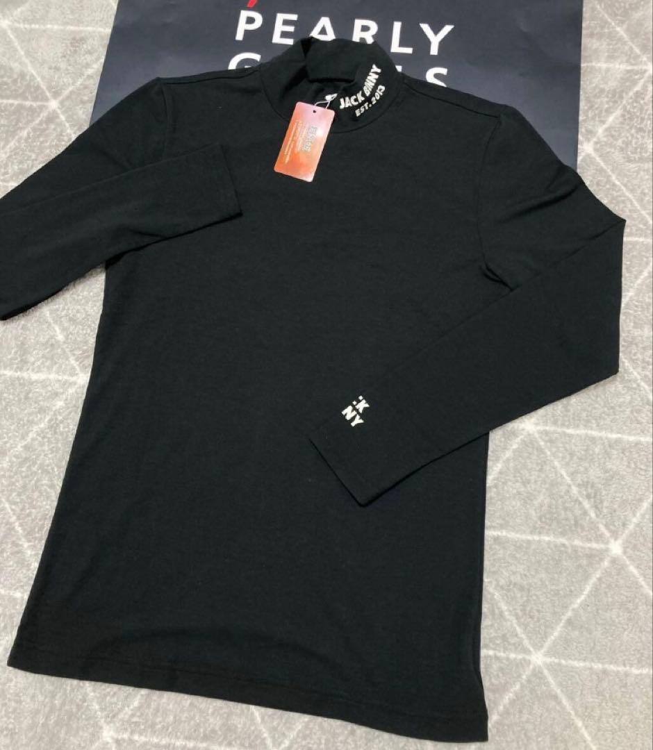 新品 パーリーゲイツ ジャックバニー 裏毛ストレッチ カットソー(6)LL/黒