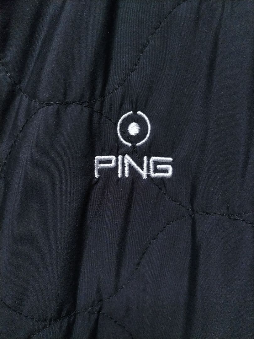 PING　キルティング中綿ジャケット　ノーカラー　黒　24年モデル