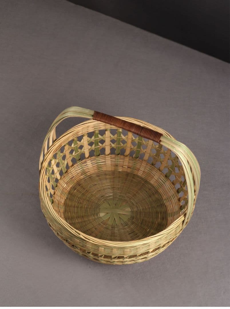 竹細工 極上品かご 収納 手作工芸品 市場かご 手提かご 買い物かご