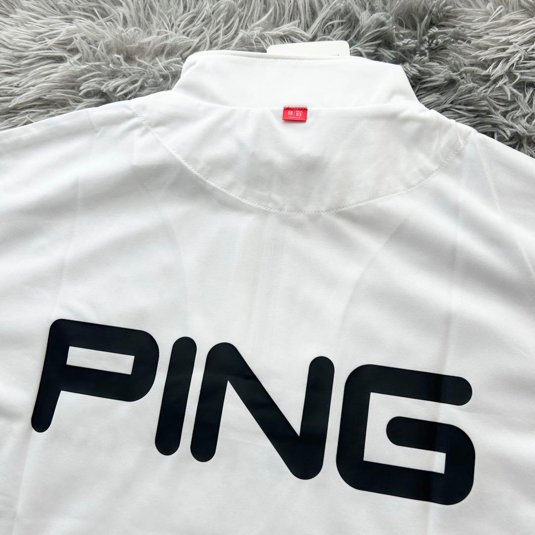 新品　PING ピン　セットアップ　半袖シャツ　ハーフジップ　パンツ　ホワイト