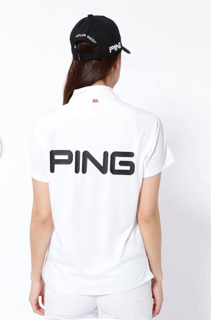 新品　PING ピン　セットアップ　半袖シャツ　ハーフジップ　パンツ　ホワイト