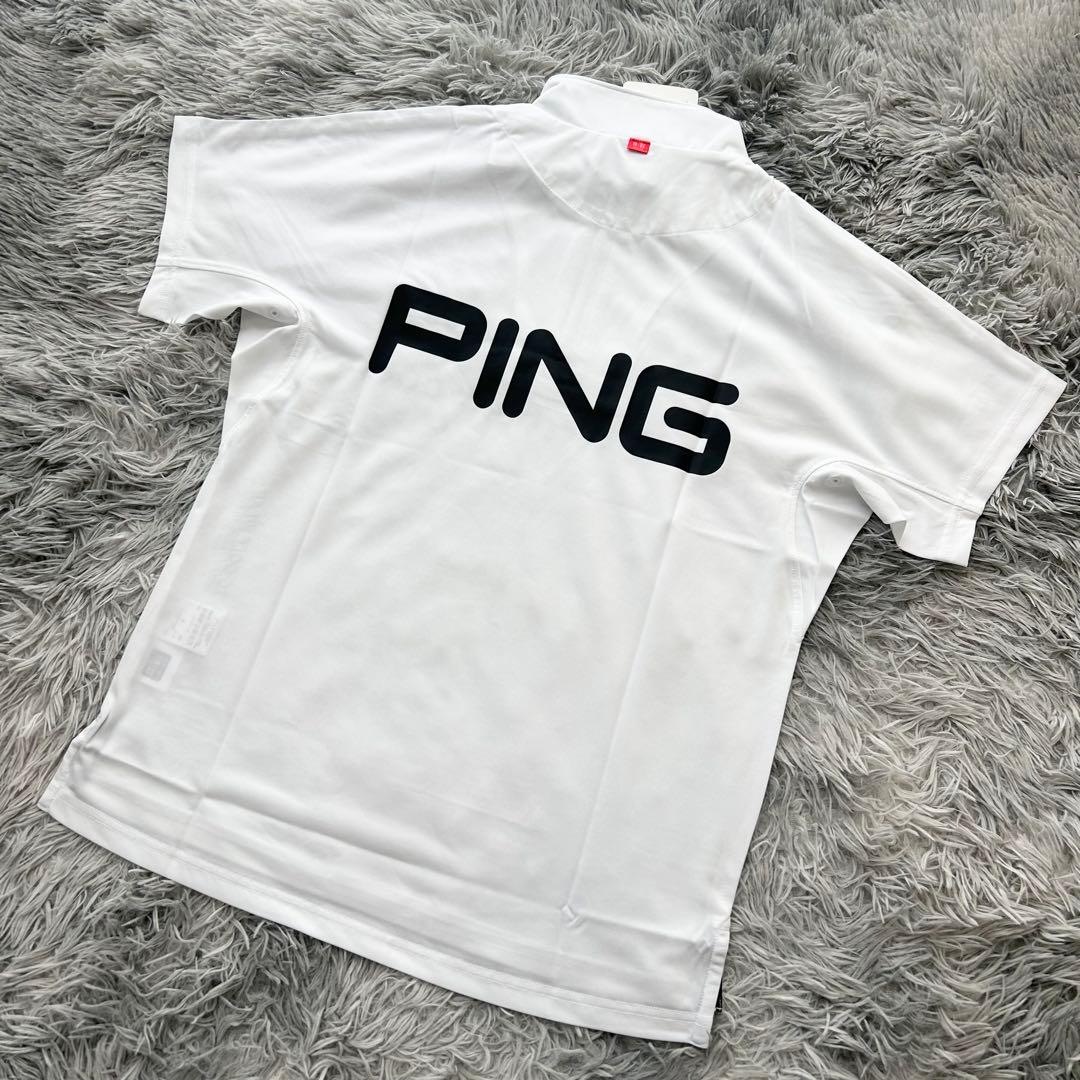 新品　PING ピン　セットアップ　半袖シャツ　ハーフジップ　パンツ　ホワイト