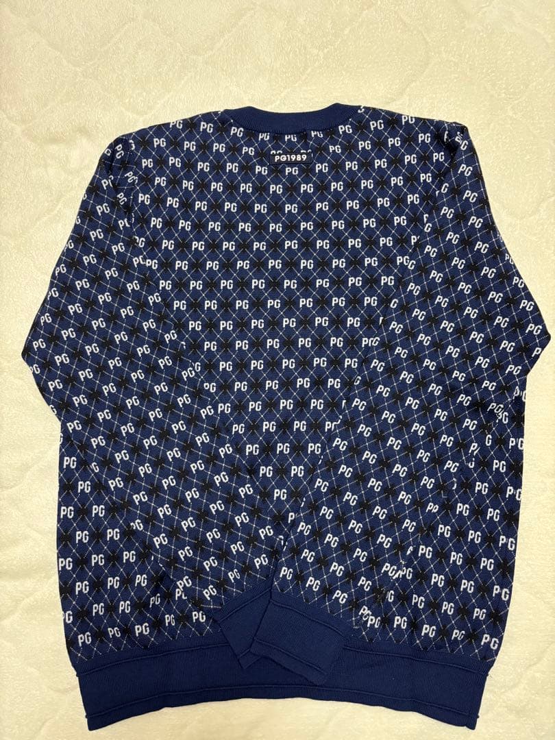 PEARLY GATES PGロゴセーター ネイビー　ニット