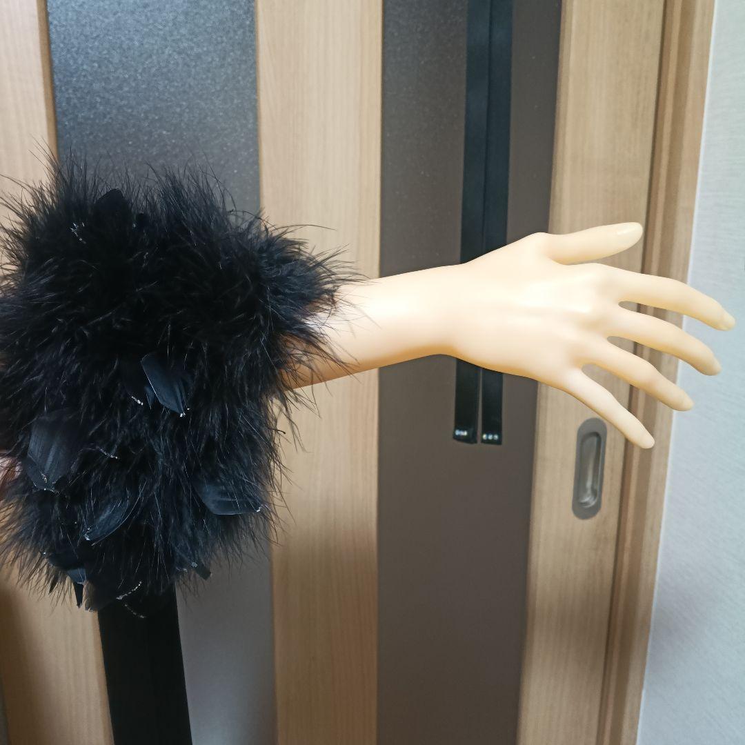 Hideko様オーダー　黒い羽のバングル&リボンフロート&ポンポンフロート