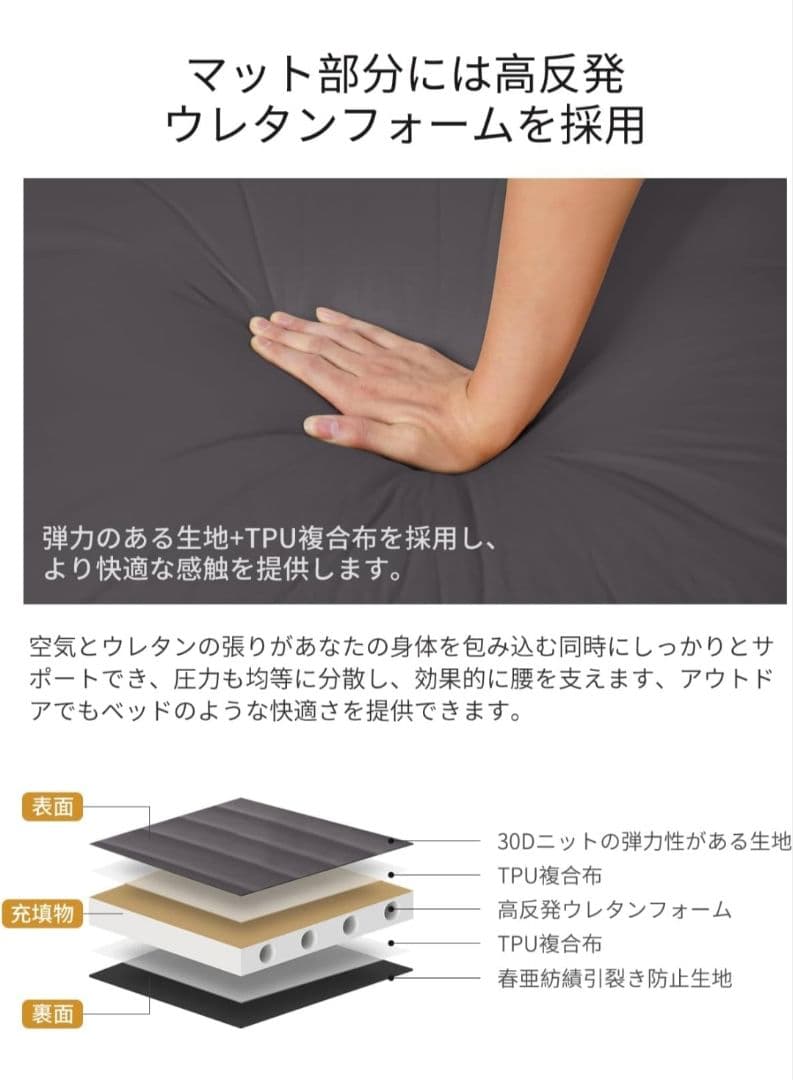 WINSOON インフレーターマット 高反発ウレタン10cm