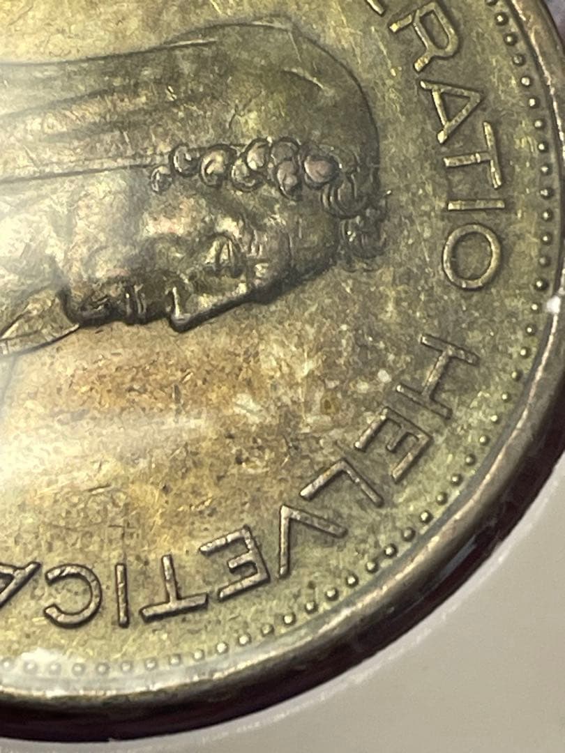 美品　スイス　1968年　5フラン　アルプスの牧人　5フラン　銀貨