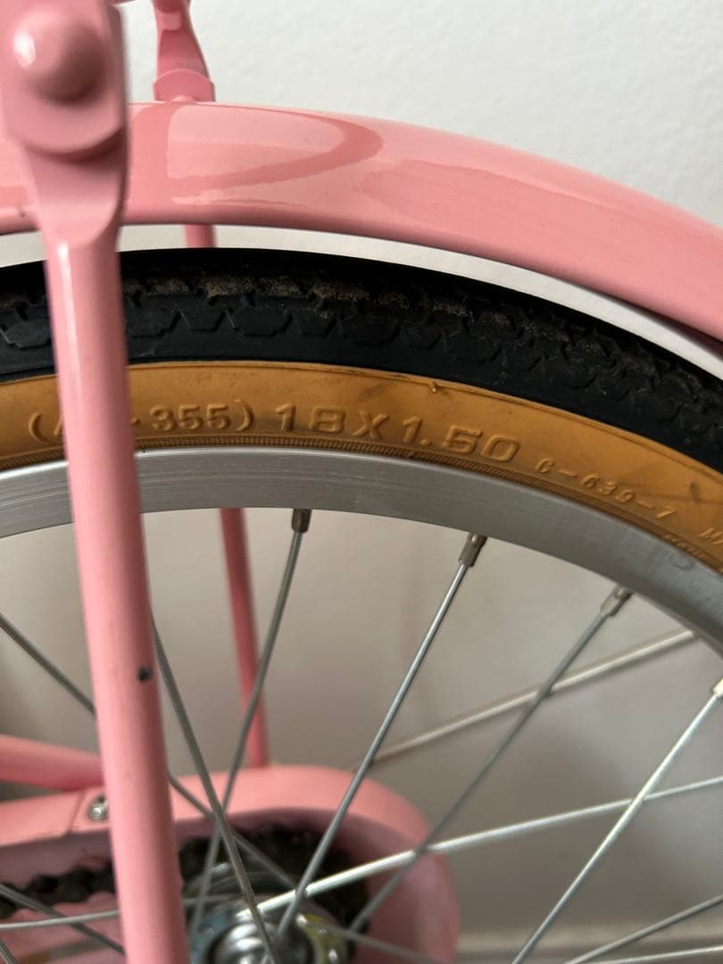 送料込　ブリヂストン HACCHI 子供用自転車 ピンク 18インチ　補助輪付き