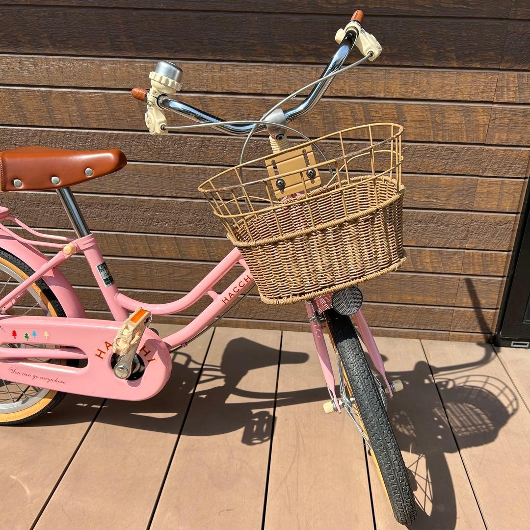 送料込　ブリヂストン HACCHI 子供用自転車 ピンク 18インチ　補助輪付き