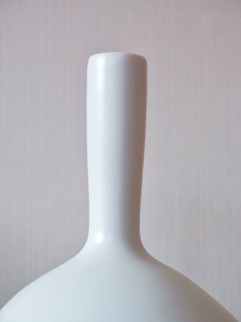 四代 永澤永信　出石焼　白磁　白雪瓷　花瓶　華道具　美品　Q2452