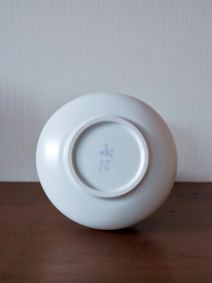 四代 永澤永信　出石焼　白磁　白雪瓷　花瓶　華道具　美品　Q2452