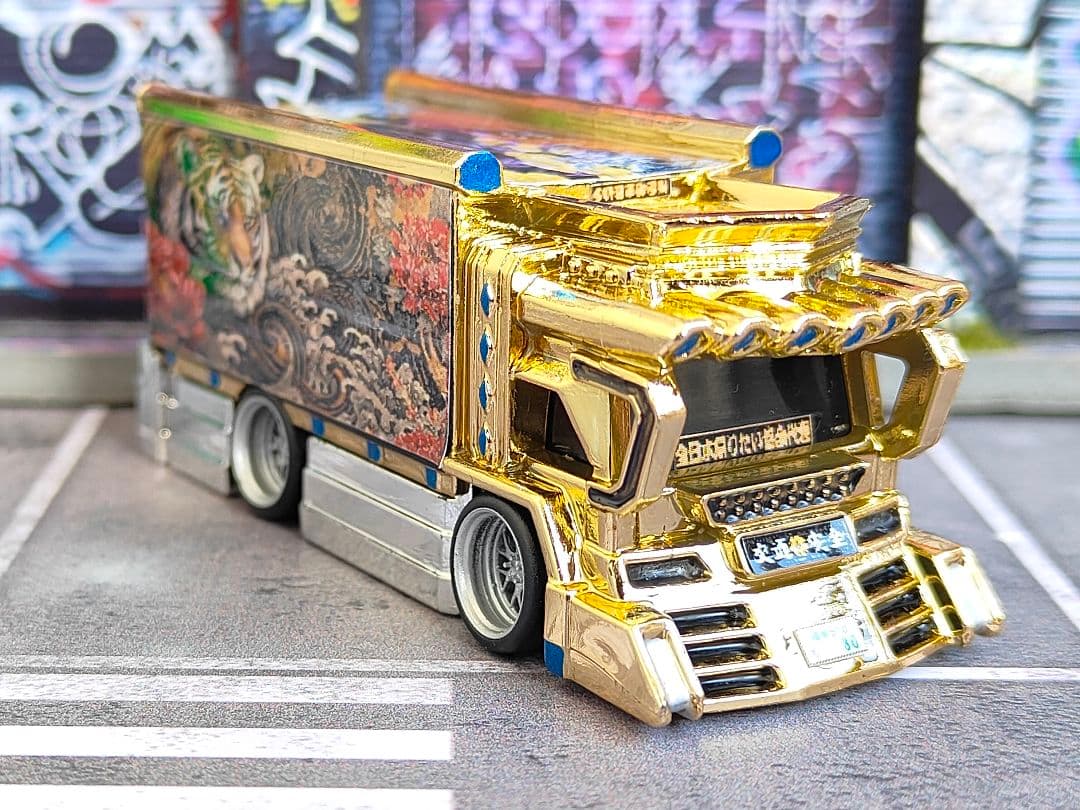ホットウィールカスタム デコトラ 金メッキアルミリム☆段リム1トミカ改造