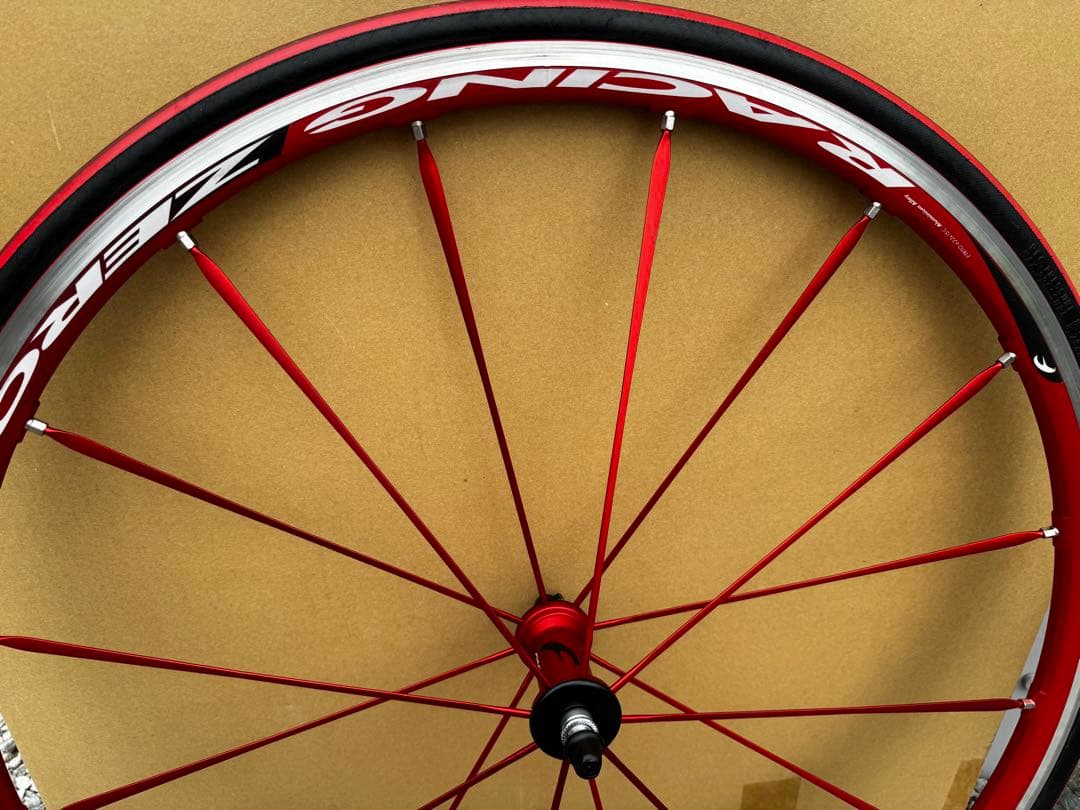 美品FULCRUM Racing Zero ホイール前後　レッドホイールカバー付