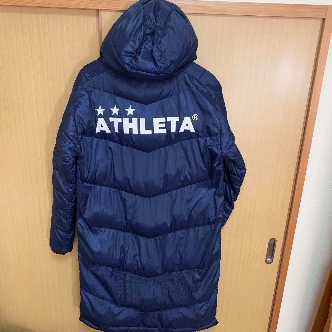 アスレタ ATHLETA ベンチコート 中綿コート 希少 Ssize /ネイビー