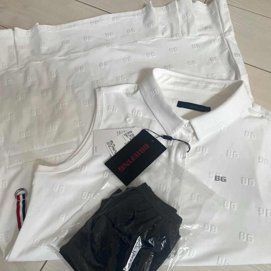 新品★38,500円 BRIEFINGゴルフワンピース ノースリーブスカート白L