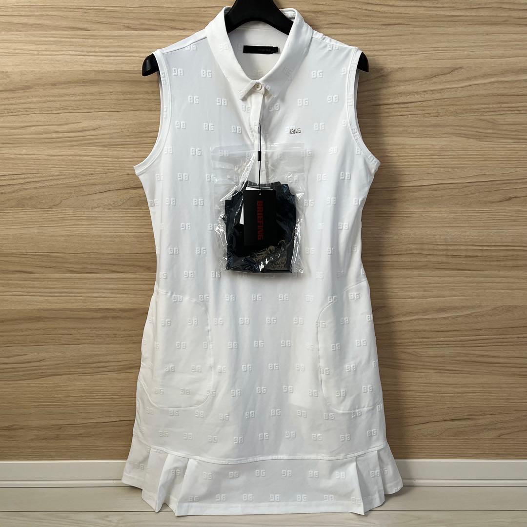 新品★38,500円 BRIEFINGゴルフワンピース ノースリーブスカート白L