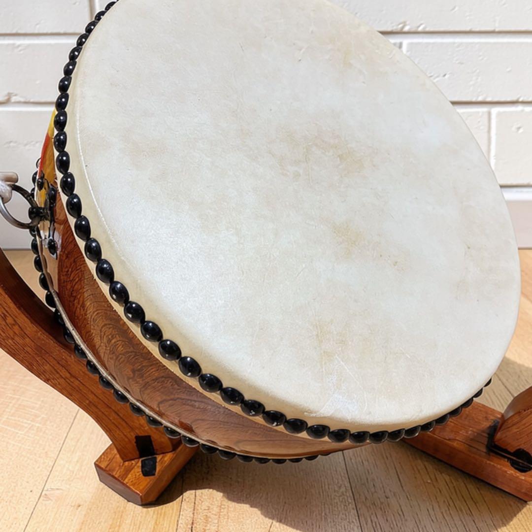 和太鼓 平胴太鼓 1尺2寸 36cm スタンド付き バチ付き セット 木製台