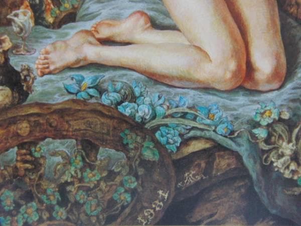 牧野邦夫、【花の車】、希少画集画、新品高級額・額装付、状態良好