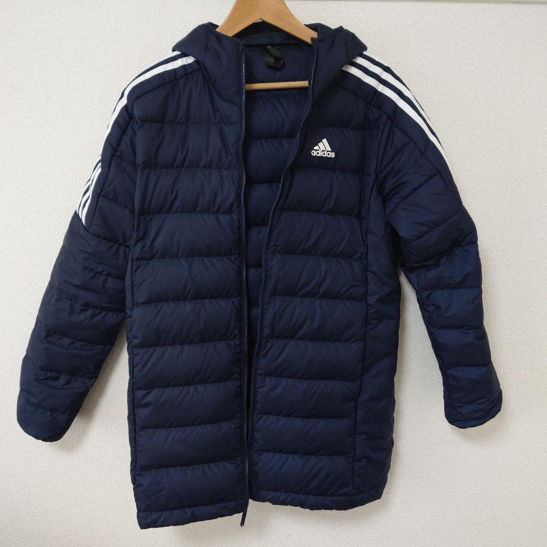 adidas ネイビー ダウンジャケット フード付き