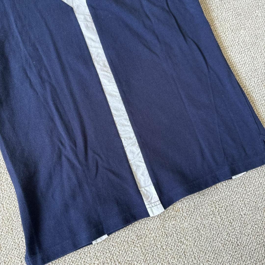V12 FAKE TIE フェイクタイ ポロシャツ ネイビーM