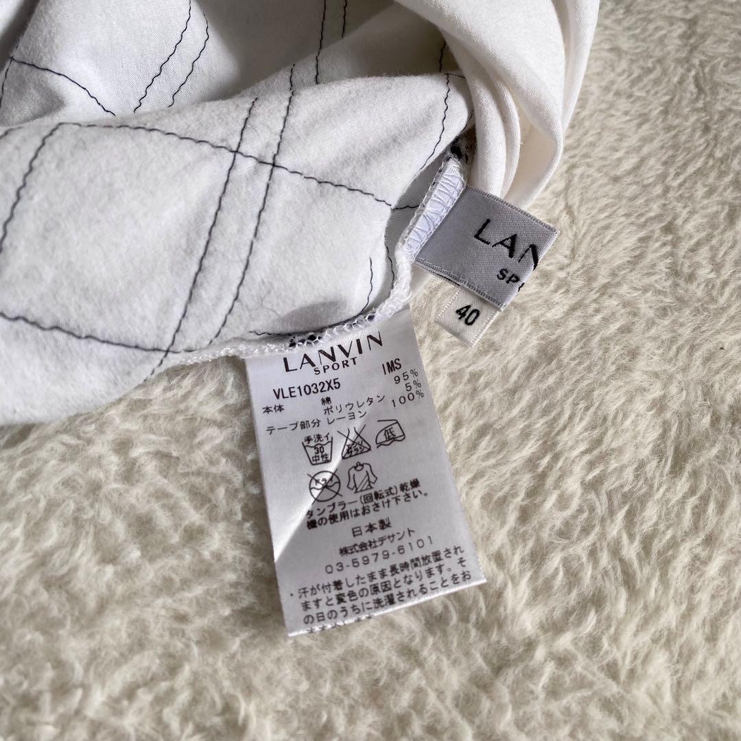 LANVIN SPORT 長袖ハイネックシャツ　ラインストーン　ロゴ　ゴルフ