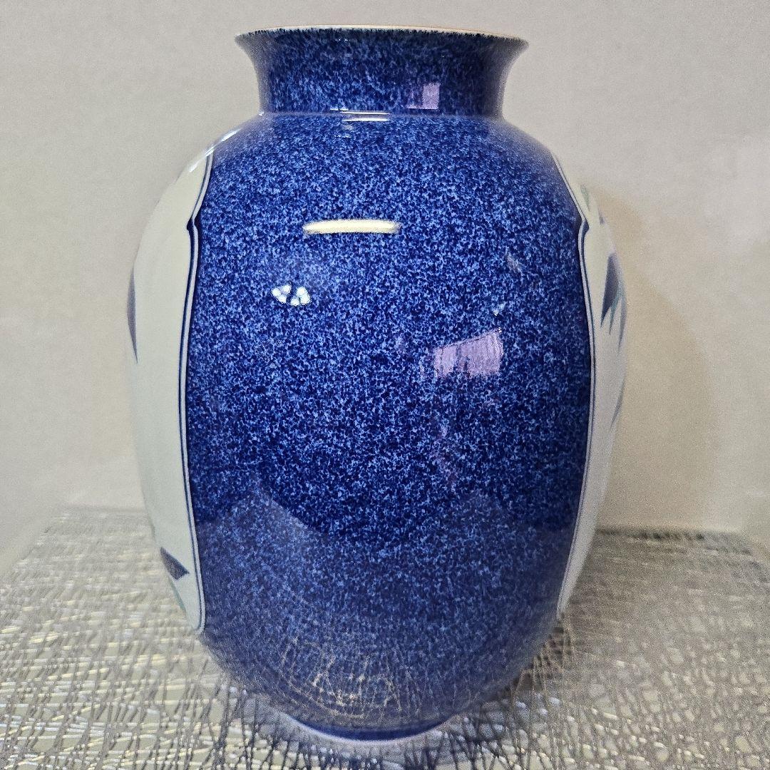 香蘭社　花瓶　花入れ　壺　染錦模様 手がき