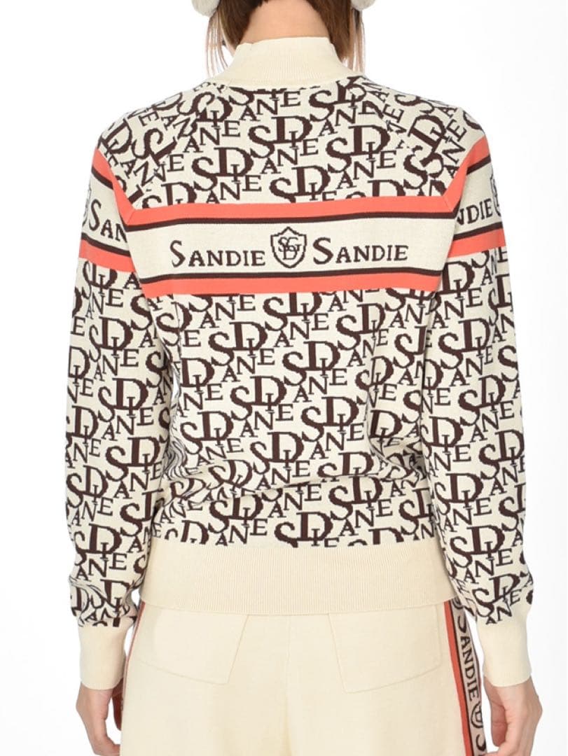 Sandie セットアップ　ロゴジャガードモックネックニット　ショートパンツ