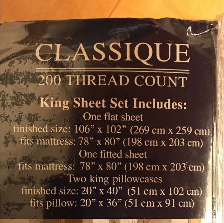 キングのシーツセットです。
