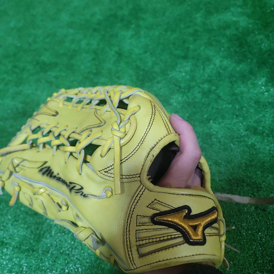 ミズノプロ 硬式外野手 グローブ 外野手用 日本製 イエロー グラブ 左