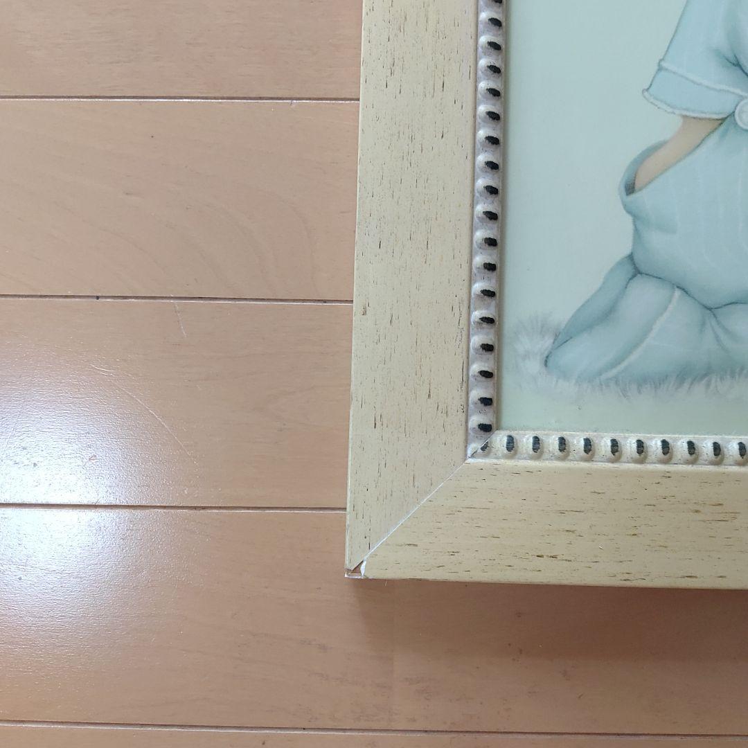 いのり♡子どもの可愛い絵画♡ 木製フレーム付き パステルカラー 祈り