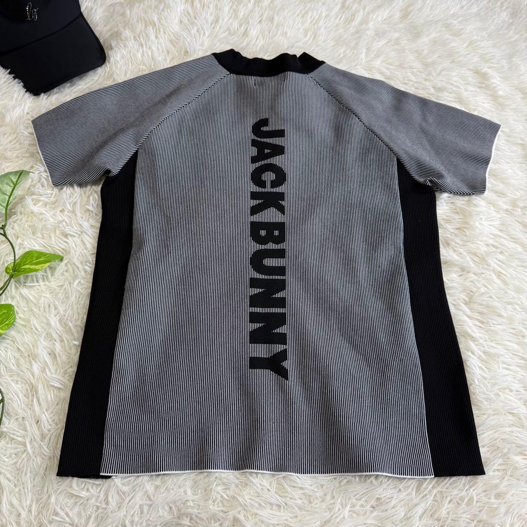 【ジャックバニー】美品 モックネック グレー メッシュ 2サイズ レディース