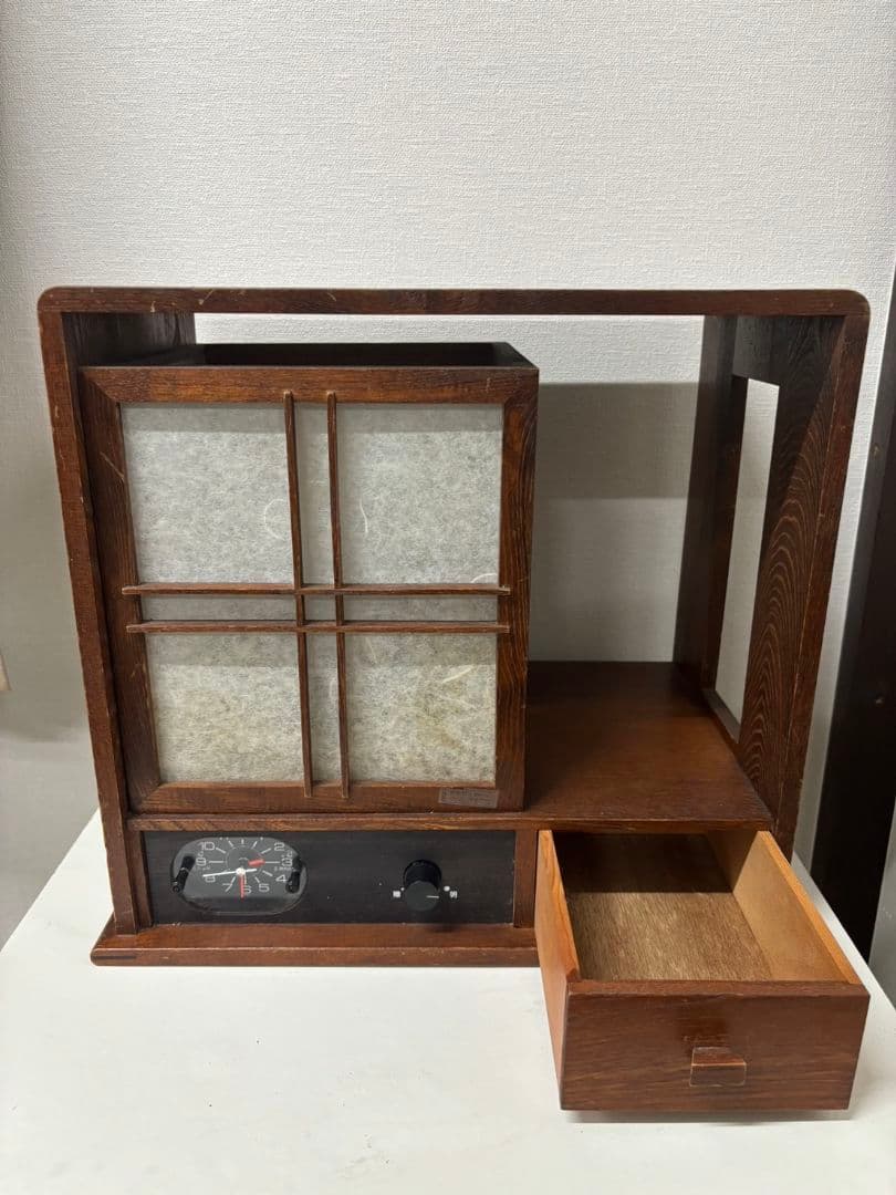 レトロ家具　照明時計付き　アンティーク置物