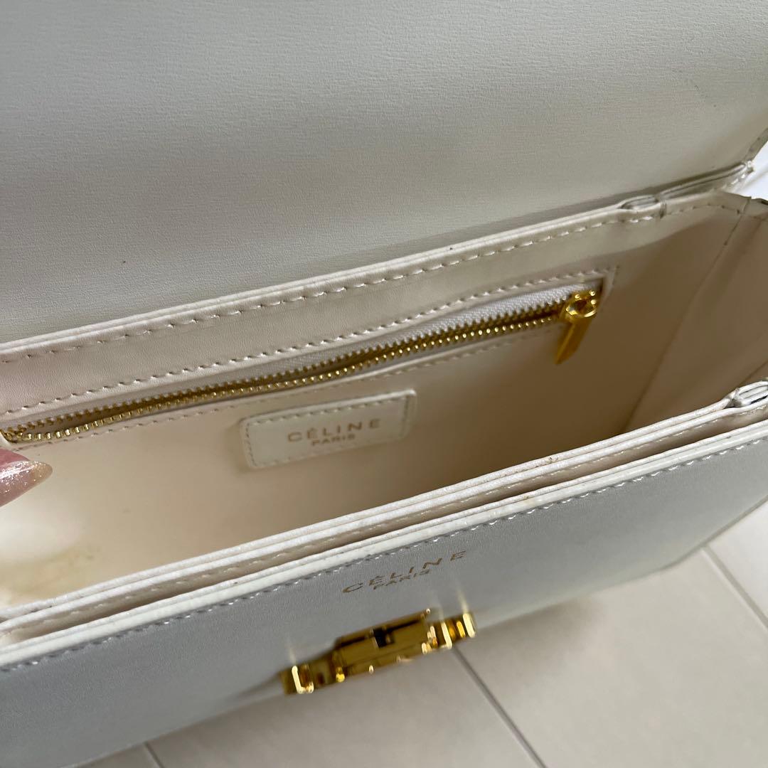 CELINE ホワイト ショルダーバッグ