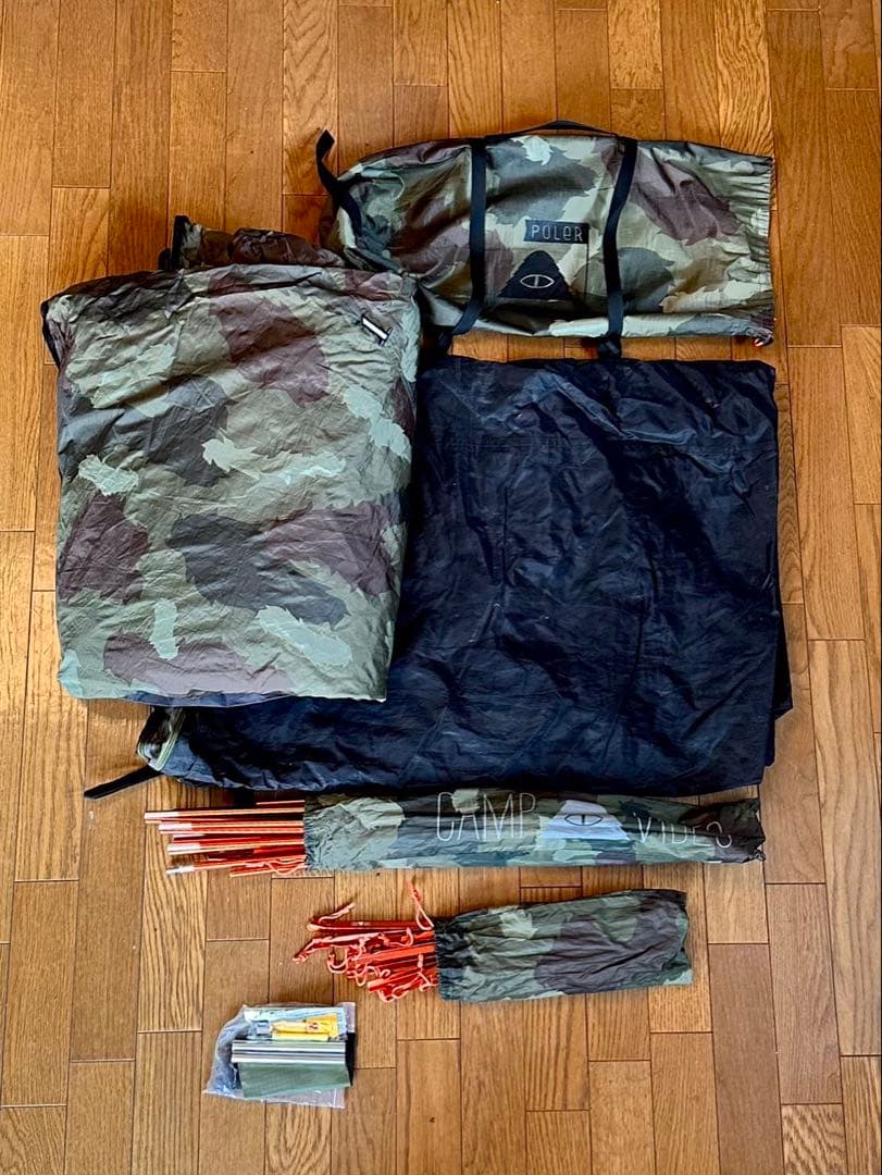 希少 POLeR テント TWO MAN TENT 専用グランドシート付き