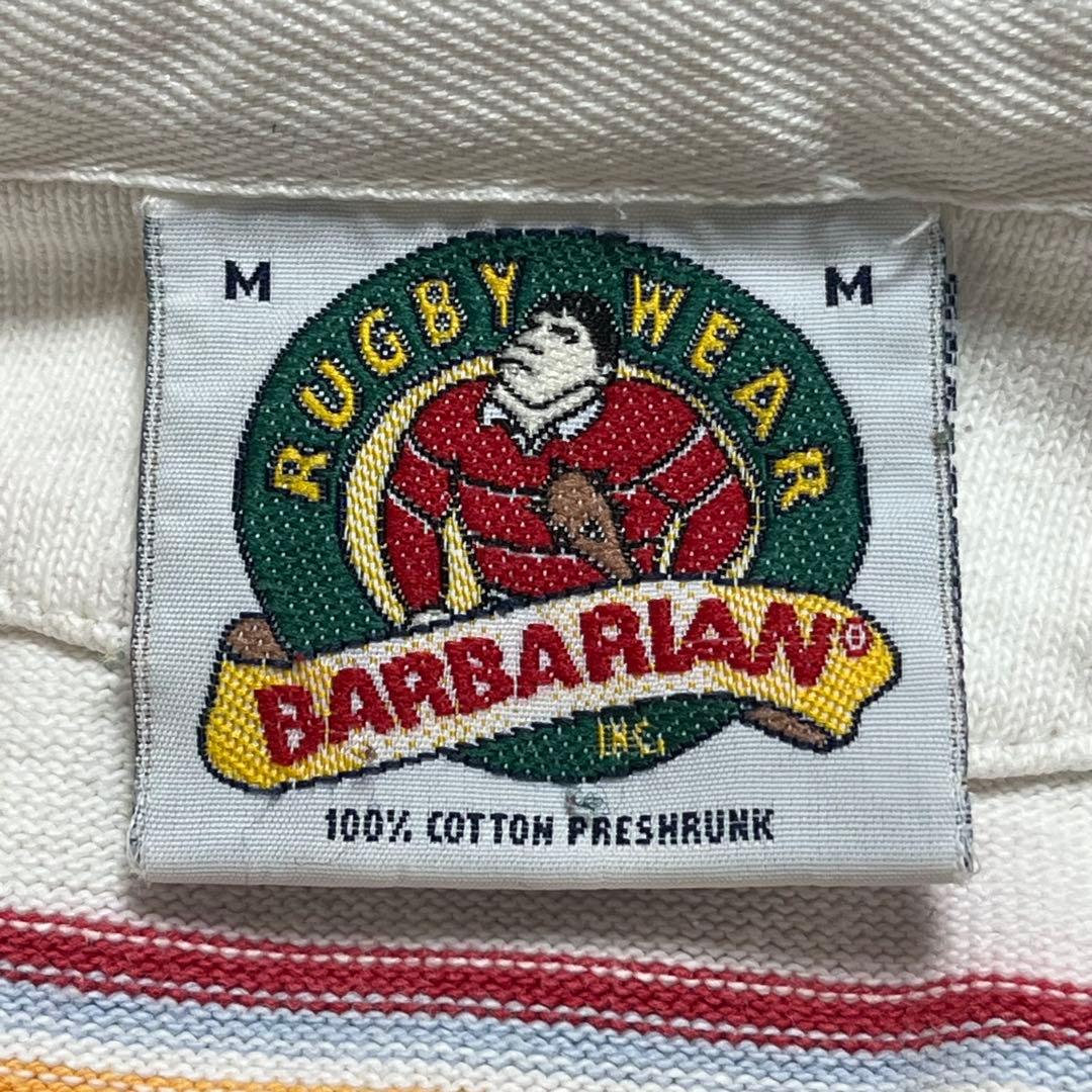 【良品】BARBARIAN｜バーバリアン，ラガーシャツ，ボーダー，厚地，カナダ製
