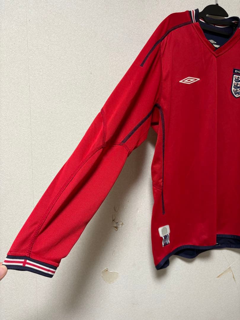 【最終値下】イングランド代表ユニフォーム UMBRO 赤/ネイビー 長袖 L相当
