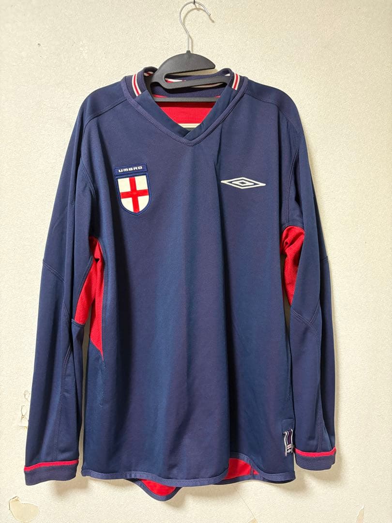 【最終値下】イングランド代表ユニフォーム UMBRO 赤/ネイビー 長袖 L相当