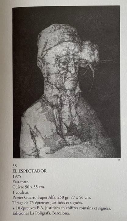 EL ESPECTADOR 銅版画 / ホセ・エルナンデス