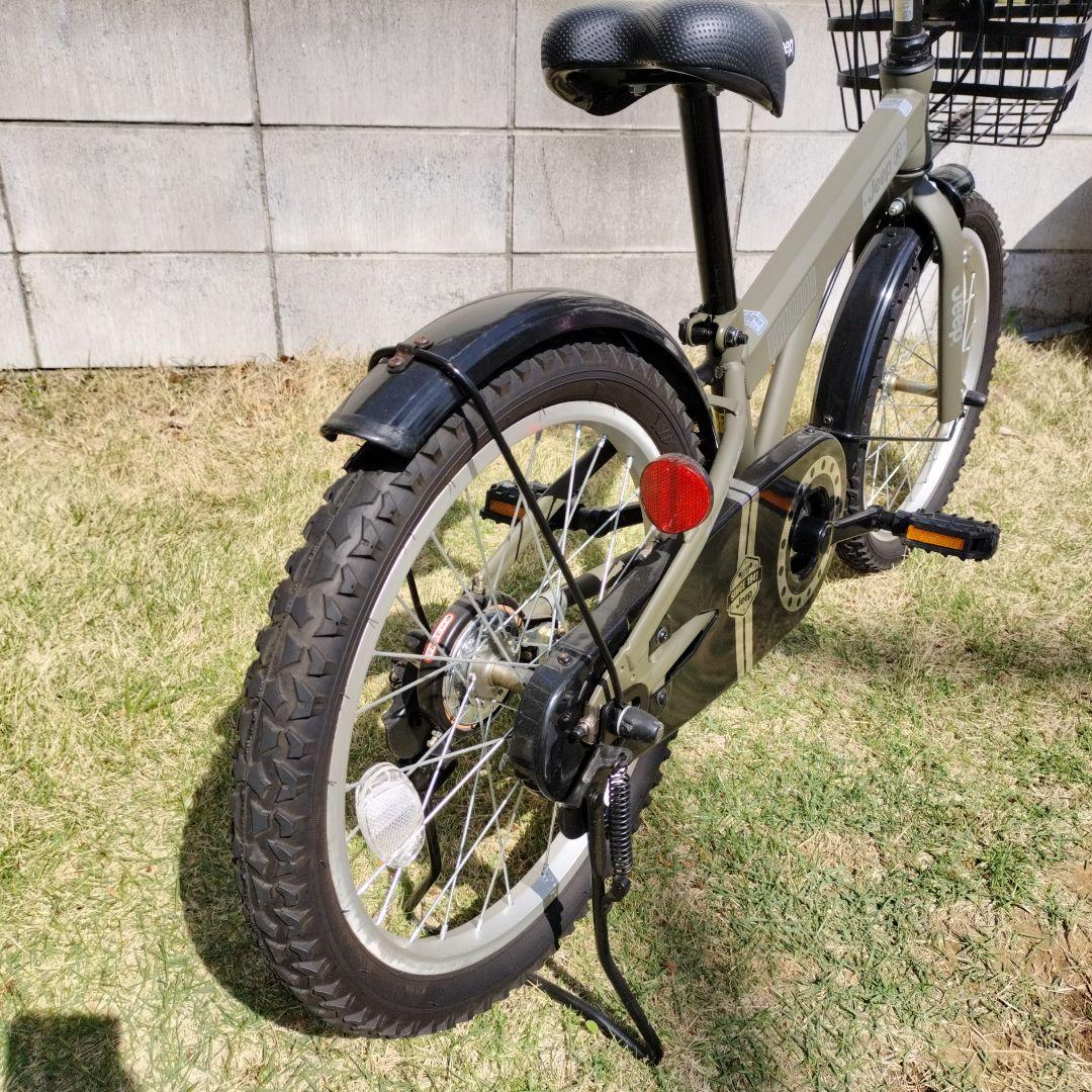 Jeep 子供用自転車 18インチ オリーブグリーン補助輪付き