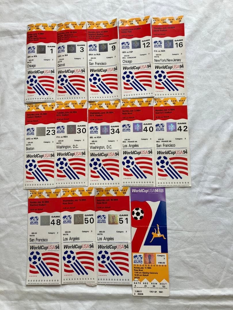 サッカー ワールドカップ 94アメリカ大会 チケット半券 tシャツ 雑誌