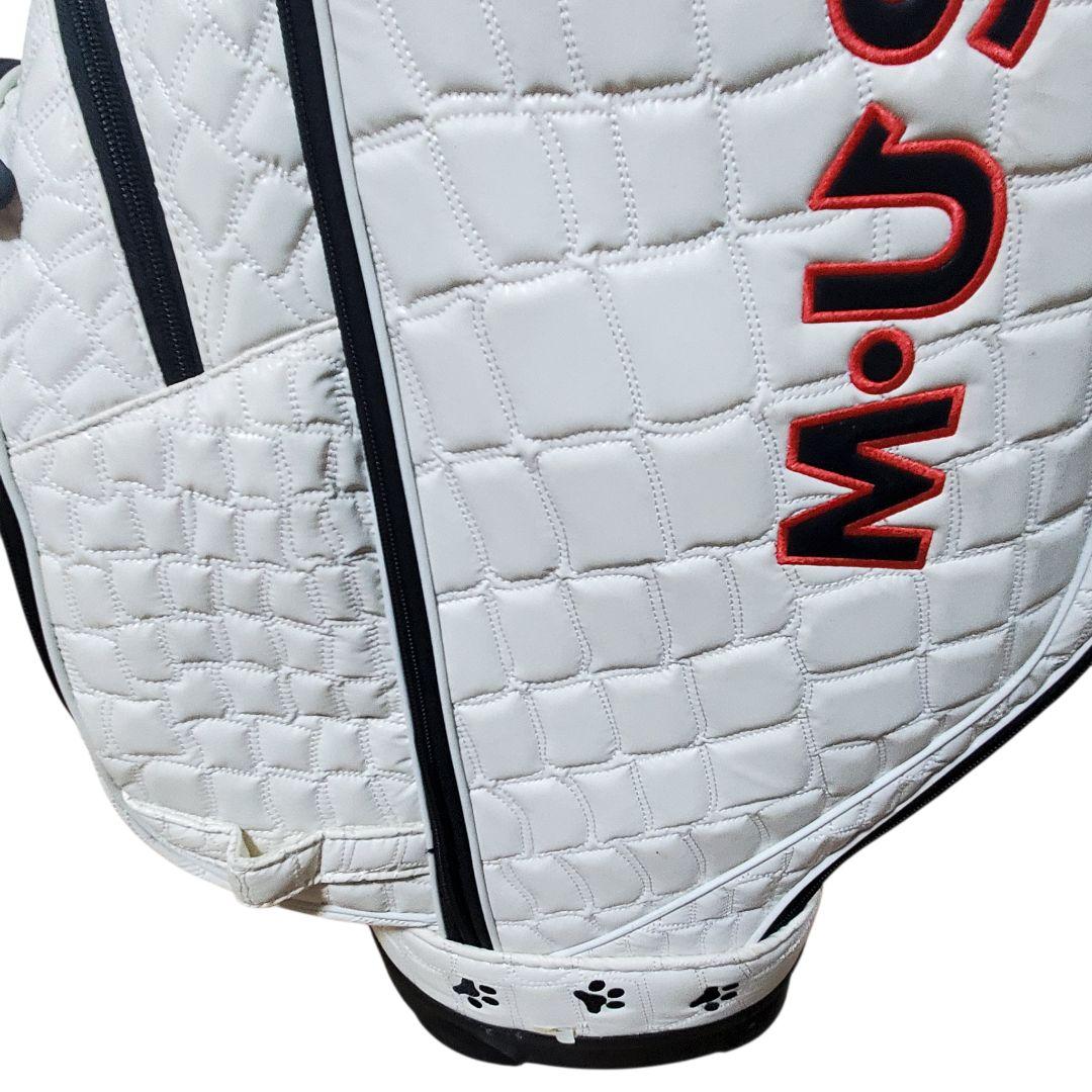美品 MU SPORTS レディース キャディバッグ クロコ 白 ゴルフ