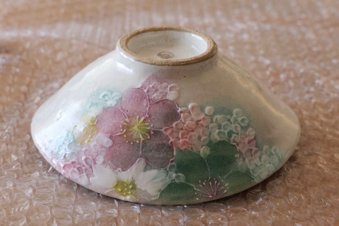 野村晃子　花柄皿　器　ゆずりは工房