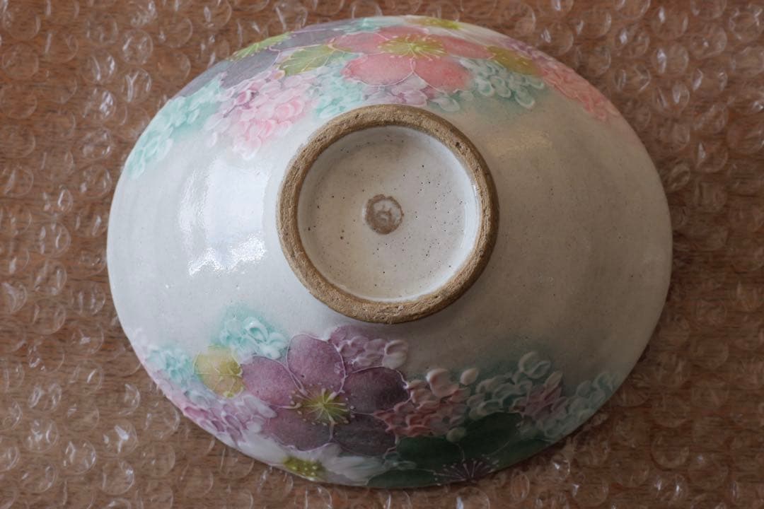 野村晃子　花柄皿　器　ゆずりは工房