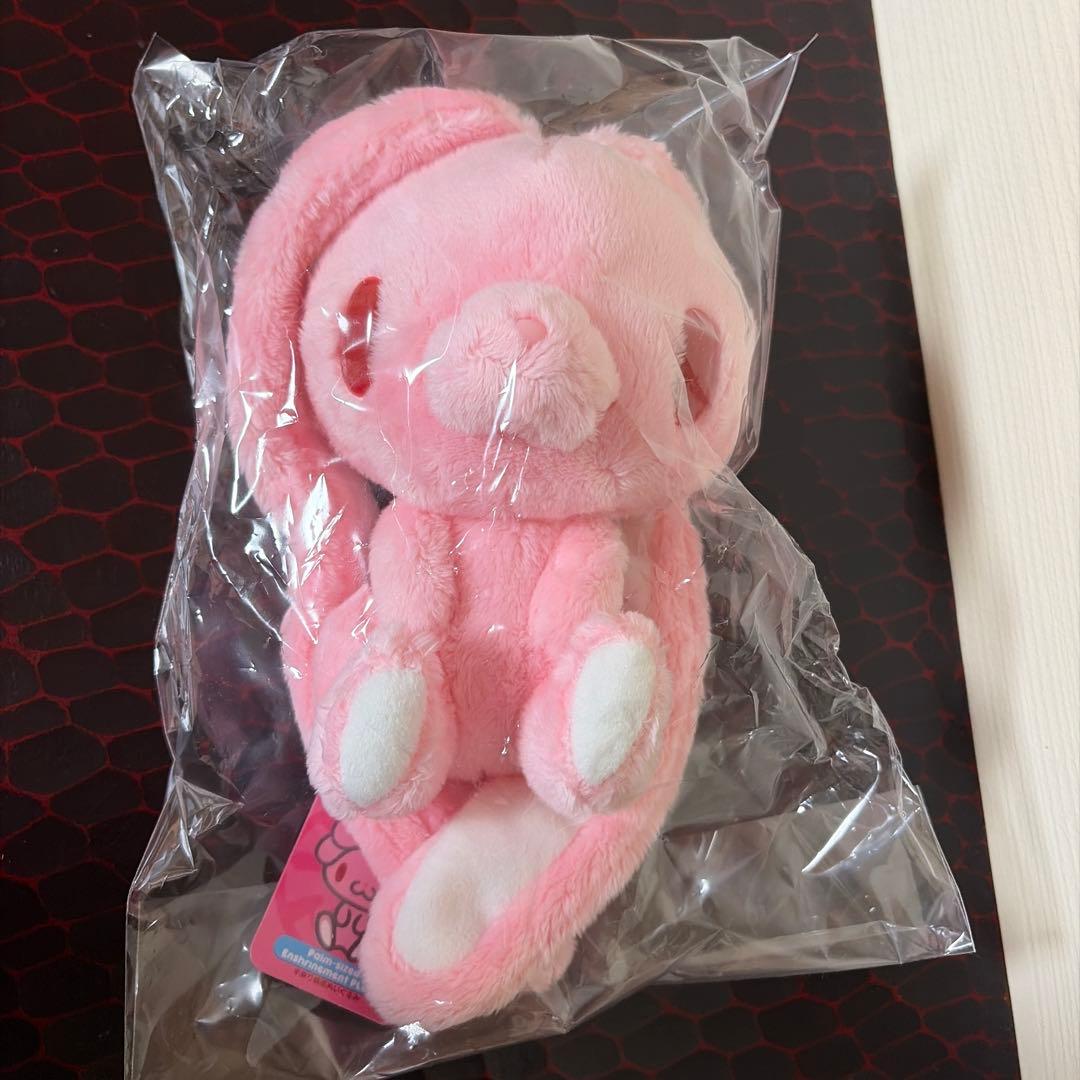 汎用うさぎ　手乗り鎮座ぬいぐるみ　ホワイト　ピンク　セット